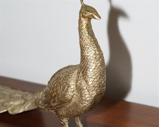 Vintage brass peacocks x 2