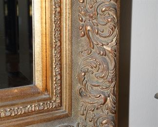 Ornate gold gilt wall beveled glass wall mirror