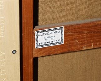 The back of James Pichette's painting c 1957