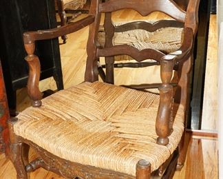 Vintage semi-antique carved floral accent chair