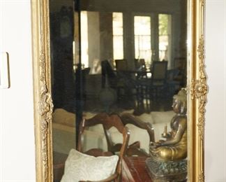 Gold tone wall mirror