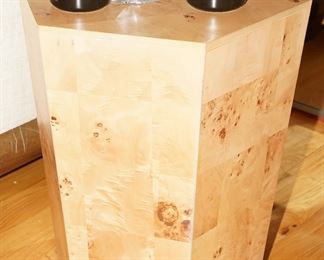 Octagonal burled maple pedestal stand-Beautiful!