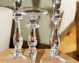 Set of 3 glass candle holders-being sold as a set
