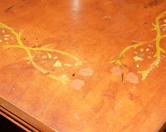 Do you notice the hand painting and inlay on this beautiful table?