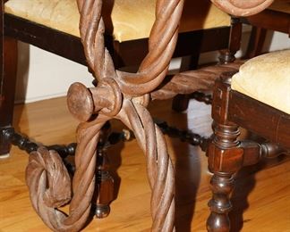 Iron barley twist base for this hardwood table
