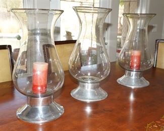 Brushed chrome & glass hurricanes