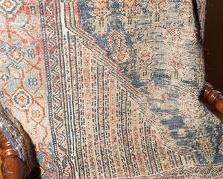 Antique blue & gray tone Oriental floor rug-approximately 4 x 6.  In need of repair, but gorgeous nonetheless. 