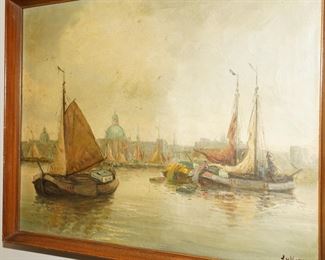 Vintage seaside painting-signed by the artist