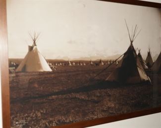Archival photo by Edward Curtis, originally photographed in 1900. Titled "Indian Encampment".  Unknown if original or reproduction. 