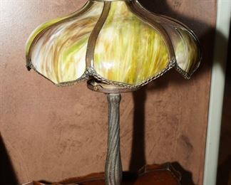Mosaic Shadeco Inc. slag glass table lamp 
