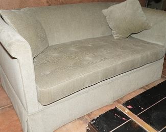 Blue custom upholstered pull out sofa bed