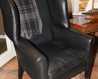 Restoration Hardware leather rolling office chair