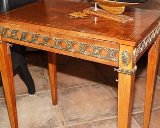 Antique marquetry accent table