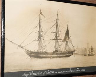 1806 pencil signed ship etching