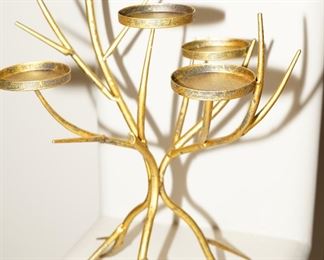 Gold tone candelabras-set of 2