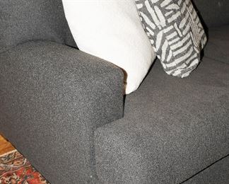 Custom gray tweed sectional 