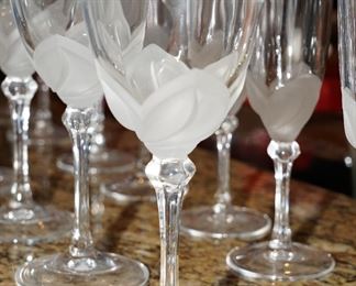 JG Durand frosted wine glasses
