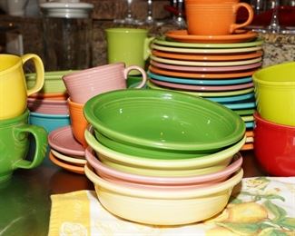 Multi-colored vintage Homer Laughlin Fiestaware