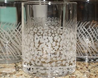 Neiman Marcus animal print old fashioned glasses