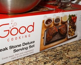 Good Cooking steak stone deluxe serving set