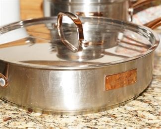 Fleischer & Wolf skillet with lids, copper handled
