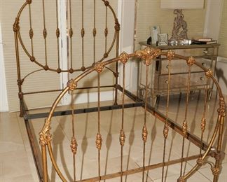 Vintage semi-antique wrought iron bed frame