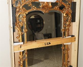 Antique hand carved gold gilt Venetian wall mirror