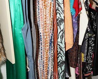 There are loads of clothes and shoes, primarily in small and medium sizes, although there are a few large sprinkled in.  Shoes range from 9-10 in size. 