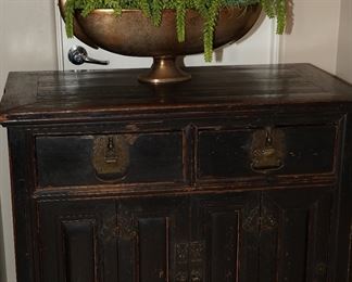 Antique dark wood hand made cabinet