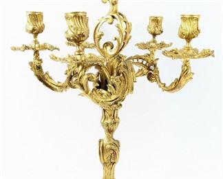 Gilt Bronze 6-Branch Candelabra - 2 of 2