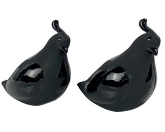 Two Signed Navajo Quail Figurines