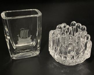 Kosta Boda Polar Ice Votive by Göran
Wärff & Bengt Edenfalk Viking Ship
Engraved Vase