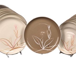 Winfield Vintage MCM Dragon Flower Dinner and Salad Plates - 18 Items