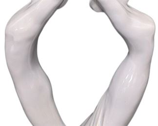 Royal Haeger 1999 Dancers Sculpture - White Gloss Art Pottery