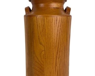 Vintage Lidded Hardwood Milk Jug