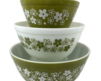 Vintage Pyrex 'Spring Blossom/Crazy Daisy' - 3 Mixing Bowls