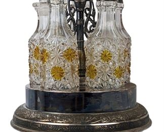 Pairpoint Cruet Set - Quadruple Plate #1028 Caster Silver Plate