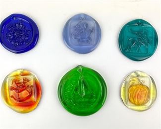 Blenko Vintage Glass Suncatchers