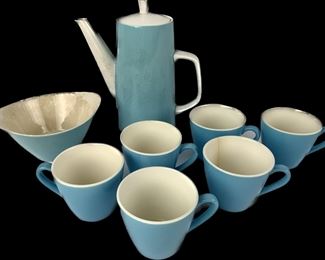 MCM Mikasa Cera-Stone Japanese Teapot and Bowl with 6 Mugs