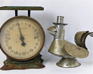 Vintage American Cutlery Co. 25 lb
Scale and Decorative Made in Mexico Tin
Chicken