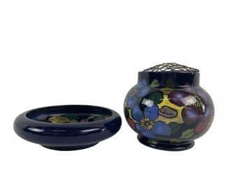  Royal Stanley Ware Jacobean Pot And Plate - England