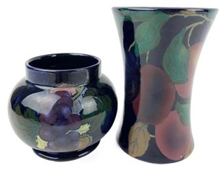  Royal Stanley Ware C & Co. Jacobean 2 Small Vases - England