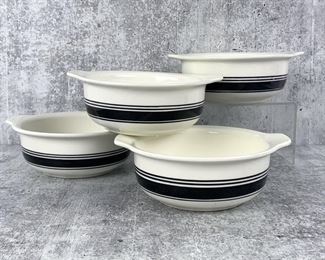 Arabia of Finland Black Stripe Vintage 70's Bowls - Set of 4