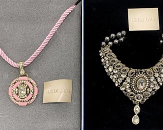 Heidi Daus Vintage Style Necklace
and Bracelet Sets - Pink and Slate - Two Like
New Sets