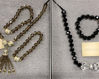 Heidi Daus Vintage Style Necklace
and Bracelet Sets - Brown and Black - Two
Like New Sets