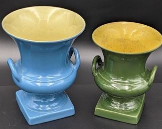  Red Wing 871 Two-Tone Urn Planter Vases (2)