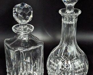 Two Deep Cut Lead Crystal Decanters