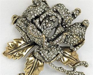 Heidi Daus Rose Pendant with Swarovski Crystals