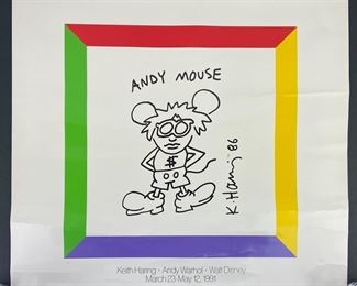 Andy Warhol (Andy Mouse), Keith
Haring, Walt Disney Phoenix Art Museum
Poster, 1991