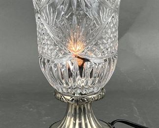 Table Lamp with Sconce Style Cut Glass Shade